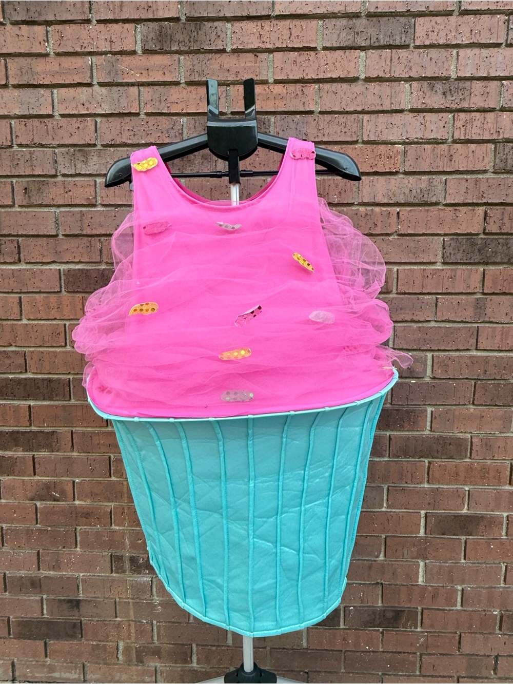 Adult Cupcake Halloween Costume One Size Pink Blue Tulle Dress Party Hoop Womens